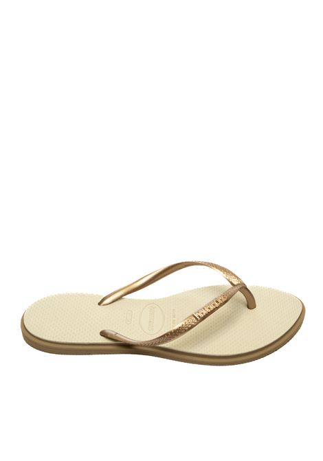gold/beige slim point flip-flops HAVAIANAS | 4149584SLIM POINT-6842